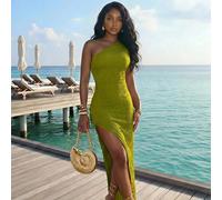 Nouvelle arrivée Robe maxi bohème, style nomade pour le début du printemps/printemps-été, festivals de musique, Saint-Valentin, Pâques. Robe longue ajustée multicouche à volants avec fente haute sur l