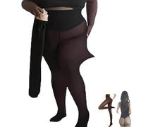 Nouvelle bande de compression et une option de couture, le legging original doublé en polaire, grande taille chaud pour femme, Foncé, 3XL