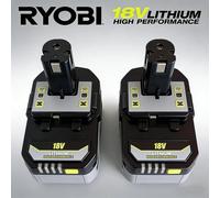 Nouvelle batterie au lithium puissante RYOBI 18V 6.0Ah 8.0Ah P104 P105 P107 P108 P109 à faible autodécharge, compatible avec tous les outils 18V 8Ah x2 - charge