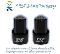 Nouvelle batterie au lithium rechargeable de grande capacité 12V 1,5/2,0/3,0Ah pour meuleuse d'angle, perceuse électrique, tournevis, batterie de secours 12V 2000mAh 1PCS