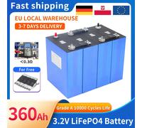 Nouvelle batterie LiFePO4 3,2V 360Ah 320Ah 100Ah DIY 12V 24V 36V 48V Grade A, cellule rechargeable au lithium fer phosphate pour camping-car et voiturette de golf 100AH-4PCS