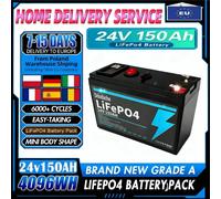 Nouvelle batterie lithium 18650 rechargeable 24V 150 Ah pour véhicule électrique solaire + chargeur 25,2 V 2 A, idéale pour machine de désherbage (sous-batterie) 24V 150Ah-1-charger
