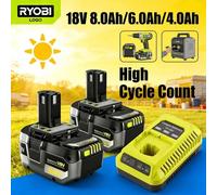 Nouvelle batterie rechargeable au lithium-ion 18V RYOBI P108 2026, entièrement compatible avec tous les outils 18V des séries P107, P105, P104 et P103 8Ah charge