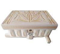 Nouvelle Belle boîte Magique, boîte mystère, boîte de Puzzle, boîte secrète, Fait Main, boîte délicate, boîte en Bois sculpté, Cadeau Parfait, Jouet en Bois (Blanc)