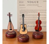 Nouvelle boîte à musique violon rotative, décoration de luth ornementale maison créative, petit cadeau d'instrument de musique boîte à musique octogonale à remonter Taille Unique,2049 violon,guitare 2