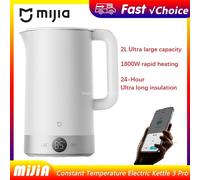 Nouvelle bouilloire électrique à température constante Mijia 3 Pro, isolation 24h, acier inoxydable 316L, chauffage rapide 1800W, 2L, application MiHome Gris clair