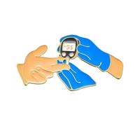 Nouvelle broche de glucomètre : broche en émail d'instrument d'hôpital au design élégant pour les étudiants en médecine et les enseignants, Normale, Métal non précieux