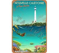 Nouvelle Caledonie Plaque décorative rétro en métal de 20,3 x 30,5 cm pour la maison, la cuisine, la salle de bain, la ferme, le jardin, le garage avec citations inspirantes