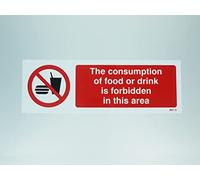 Nouvelle-Calédonie Signes 13631 G consommation de boisson ou Nourriture est interdite dans cette Zone Panneau, 300 mm x 100 mm, en plastique rigide