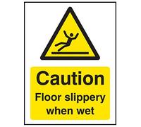 Nouvelle-Calédonie Signes 14287 une Attention Sol glissant lorsqu'il est mouillé Sign, 100 mm x 75 mm, plastique rigide