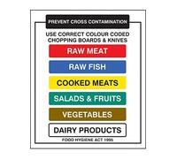 Nouvelle-Calédonie Signes 15616h "planches à découper et couteaux éviter la contamination croisée" Sign, rigide Plastique, 300 mm x 250 mm