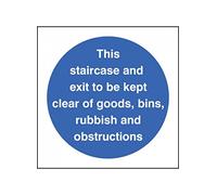 Nouvelle-Calédonie Signes 21601 F escalier et sortie à Garde Transparent Panneau de Marchandises, etc., vinyle autocollant, 200 mm x 200 mm