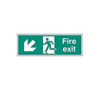 Nouvelle-Calédonie Signes 22005l Fire Exit-down et panneau de gauche, EN Vinyle autocollant, 450 mm x 150 mm