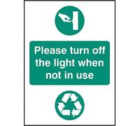 Nouvelle-Calédonie Signes 26621 une lumière "Please s'éteint lorsque vous ne l'Utilisez" Panneau, autocollant en vinyle, 100 mm x 75 mm