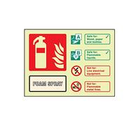 Nouvelle-Calédonie Signes 51255 Fire Id-foam Spray Impact visuel Photo luminescent Sign, C/W support Off fixer, 200 mm x 150 mm