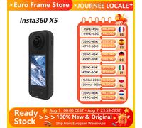 Nouvelle caméra d'action Insta360 X5 8K 30fps avec objectifs interchangeables, triple puce IA, performance supérieure en basse lumière, autonomie de 185 minutes insta360-X5-Black