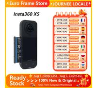 Nouvelle caméra d'action Insta360 X5 8K 30fps, objectifs interchangeables, triple puce IA, performance supérieure en basse lumière, autonomie de 185 minutes, Insta360 X5 Insta360-X5-Black