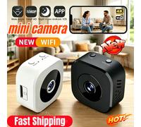 Nouvelle caméra de sécurité intelligente Wifi 4K, mini, audio bidirectionnel, détection de mouvement, vision nocturne infrarouge, pour la surveillance de la sécurité à domicile en intérieur Black