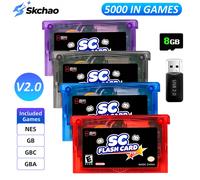 Nouvelle carte Flash SCFW V2.0 5000-en-1 Mini GBA pour GBA GBC GB NES avec adaptateur de carte TF 8G pour console de jeu SP GBM IDS NDS NDSL Rouge