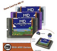 Nouvelle Cartouche de Jeu 4000 en 1 pour Mega Drive MD Cassette de Jeu avec Carte TF 8 Go pour Console de Jeu Rétro Genesis Tran Purple