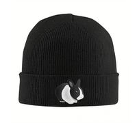 Nouvelle Casquette de Mode lapine Noire et Blanche 2025 Bonnet de Style Autumn-Hiver Outdoor Beanies Bonnets pour Adultes Unisexes