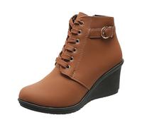 Nouvelle catégorie de produits : bottines pour femmes, chaussures d'hiver élégantes à talon compensé, bottines confortables pour les jours froids