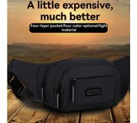 Nouvelle ceinture banane en canevas pure ajustée. Sac de taille pour homme, sports, loisirs en plein air, course, anti-vol, ultra fine, invisible noir,grisMulticolorePolyester