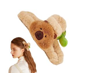 Nouvelle Clip Doux Pour Animaux : Élastique Pour Cheveux Capybara Peluche, Pinces Fourrure | Perruqueuse en Peluche Douce Pour Cheveux Épais Et Fins Cadeaux Pour Femmes Et Adolescents, Soutien