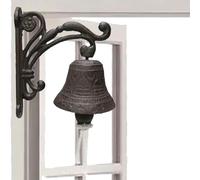 Nouvelle cloche de dîner : cloche à montage mural, porte d'entrée de ferme ancienne en fonte | Sonnette décorative vintage pour ferme, porche, jardin, entrée, patio rustique, alerte b