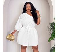 Nouvelle combinaison ample et sans manches blanche pour le printemps/été, taille élastique avec poches, en tissu tissé, convient pour les vacances, la plage, les bains de soleil, l'hôtel, la croisière