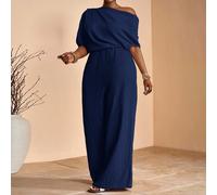 Nouvelle combinaison élégante pour le printemps/été, pour les fêtes, les rendez-vous, les soirées et la remise des diplômes. Pantalon kaki ajusté avec un seul épaule, plissé, décoré d'une épaule obliq