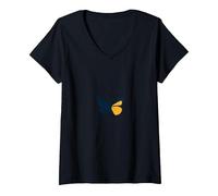 Nouvelle création dans Christ Baptême Papillon Transformation T-Shirt avec Col en V, Femme, Noir, L