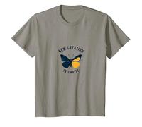 Nouvelle création dans Christ Baptême Papillon Transformation T-Shirt, Enfant, Ardoise, 8 Ans