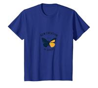 Nouvelle création dans Christ Baptême Papillon Transformation T-Shirt, Enfant, Bleu Royal, 10 Ans