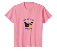 Nouvelle création dans Christ Baptême Papillon Transformation T-Shirt, Enfant, Rose, 10 Ans