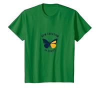 Nouvelle création dans Christ Baptême Papillon Transformation T-Shirt, Enfant, Vert Kelly, 3 Ans