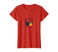 Nouvelle création dans Christ Baptême Papillon Transformation T-Shirt, Femme, Rouge, XS