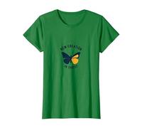 Nouvelle création dans Christ Baptême Papillon Transformation T-Shirt, Femme, Vert Kelly, S