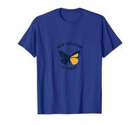 Nouvelle création dans Christ Baptême Papillon Transformation T-Shirt, Homme, Bleu Royal, XXL