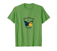 Nouvelle création dans Christ Baptême Papillon Transformation T-Shirt, Homme, Herbe, 3XL