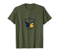 Nouvelle création dans Christ Baptême Papillon Transformation T-Shirt, Homme, Olive, 3XL
