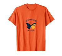 Nouvelle création dans Christ Baptême Papillon Transformation T-Shirt, Homme, Orange, L