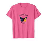 Nouvelle création dans Christ Baptême Papillon Transformation T-Shirt, Homme, Rose chiné, XL