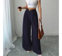 Nouvelle culotte décontracté haute taille beige unicolore pour le printemps et l'été, s'assortit bien avec une ceinture vintage, style élégant convenant pour le quotidien, le travail, la saison de rem