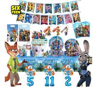 Nouvelle décoration d'anniversaire Zootopia 2, articles de table, fournitures, autocollants Judy Nick, décoration de gâteau, décoration de chambre, fête de bébé, cadeau de fête keychain