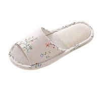 Nouvelle Fond Lin Pantoufles Femme Maison été Printemps et Automne Saisons Japonais Plancher en Bois antidérapant Coton Lin Pantoufles Pantoufles Hiver Montante