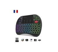 ( Nouvelle Génération ) : Original X8 AZERTY, 2.4GHz Mini clavier Rétroéclairé sans fil avec Combo souris Touchpad, LED Rétro-éclairé Ergonomique,