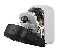 [Nouvelle génération] WACCET Boite à Clé Sécurisée Grand Boîte à Clefs avec Code & Clés d'urgence, Boite a Clefs Murale avec Couvercle de Protection Extérieur pour Usine, Voiture, Garages (Gris)