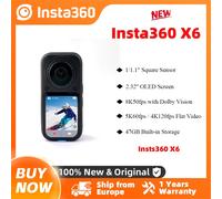 Nouvelle Insta360 X6 360 ° Caméra d'action 8K haute résolution avec édition IA intégrée pour le cyclisme, le ski, les voyages et la création de contenu Insta360 X6 Insta360 X6 Combo