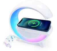 Nouvelle Lampe de Table Intelligente, Lampe D'ambiance Avec Chargeur Sans Fil, Haut-parleur Bluetooth, Blanc